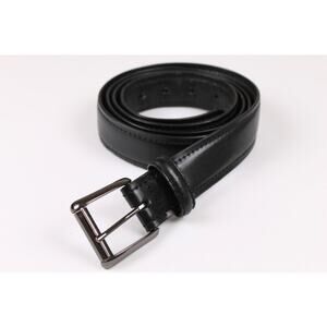 Dickies Genuine Leather Belt Black Men Dress Business Size 50 Graphite Buckle